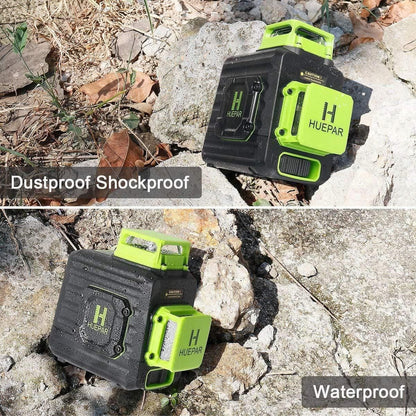 Huepar B02CG - 360° Green Beam Dual Plane Leveling and Alignment Cross Line Self-leveling Laser Level - HUEPAR US