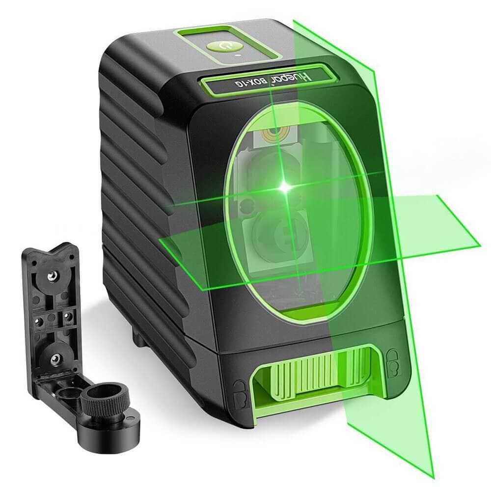 Huepar BOX1G - 45m Outdoor Green Cross Line Self-leveling Laser Level with Vertical Beam Spread Covers of 150° - HUEPAR US