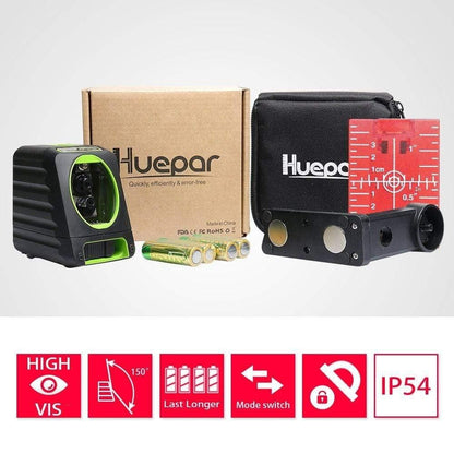 Huepar BOX1R - Self-Leveling Laser Level 150ft Outdoor Cross Line Laser - HUEPAR US