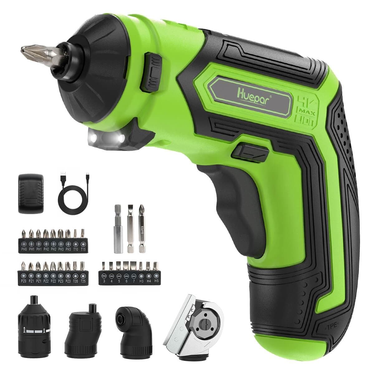 Huepar CS04 Cordless Screwdriver Max 6Nm Electric Screwdriver Kit Rechargeable Power Screw Gun with Free Shipping by HUEPAR US0