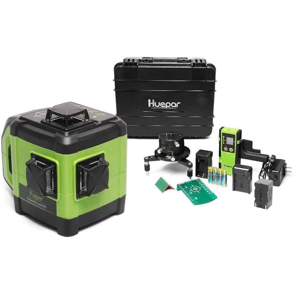 Huepar Laser Level Self Leveling 3x360°Bluetooth outdoor Line Laser 3D  Green Beam Three-Plane Leveling and Alignment Laser Tool with Pulse  Mode&Remote