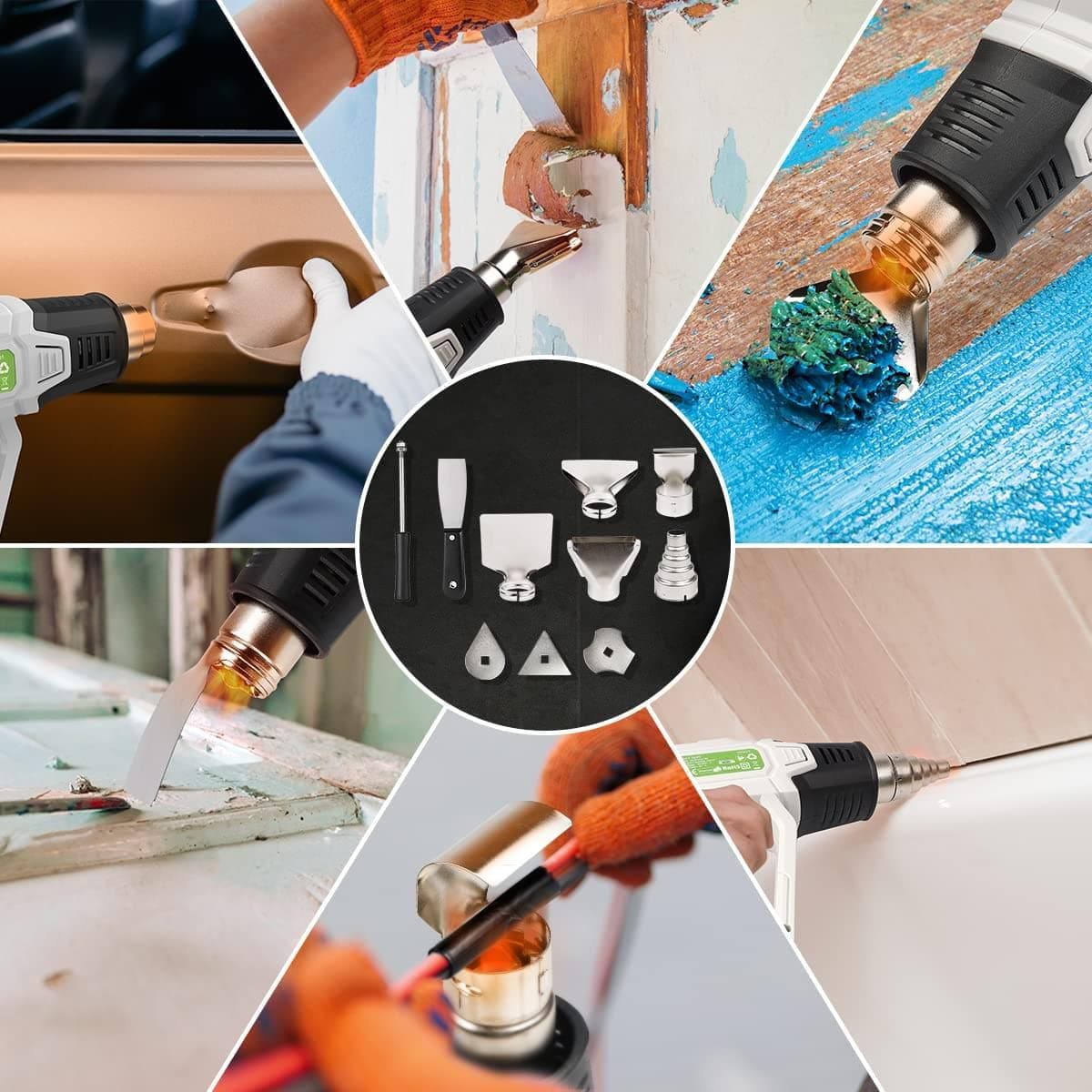 Huepar Tools SG800 HVLP Electric Paint Sprayer with 4 Metal Nozzles and 3 Patterns, 1300ml Capacity, for Interior and Exterior Walls, House Painting, Ceilings, Fences, Cabinets, and Chairs1