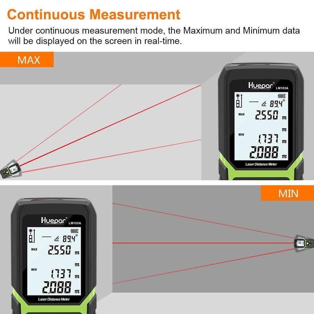 Huepar LM100A - 100M Laser Distance Meter - HUEPAR US