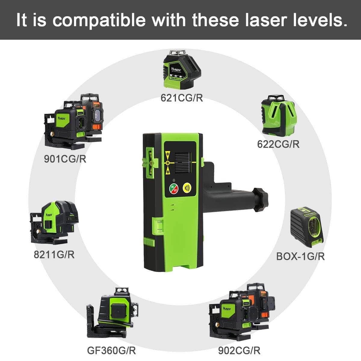 Huepar LR6RG - Laser Detector/Line Laser Receiver - HUEPAR US