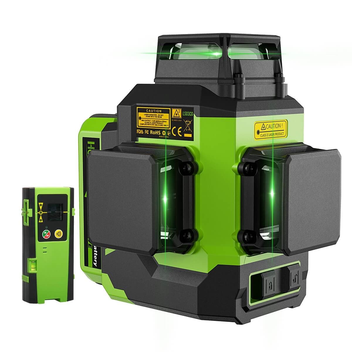 Huepar 9011G - Green Laser Level DIY Cross Line Laser Self L