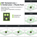 HUEPAR LS41G - Green Cross Line Self-leveling Multi-Line Laser Level-Four Vertical and One 360° Horizontal Lines with Plumb Dot - HUEPAR US