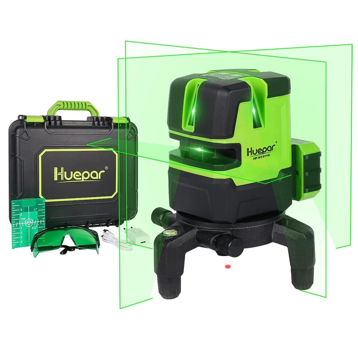 Huepar NT411G - Green Beam Multi-line Self-leveling Cross Lines Laser With Plumb Dot - HUEPAR US