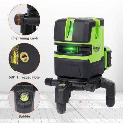 Huepar NT411G - Green Beam Multi-line Self-leveling Cross Lines Laser With Plumb Dot - HUEPAR US