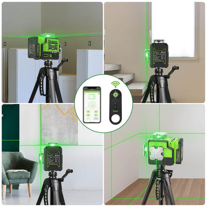 Huepar P03CG - Self Leveling 3x360°Bluetooth outdoor Line Laser 3D Green Beam with Hard Carry Case - HUEPAR US