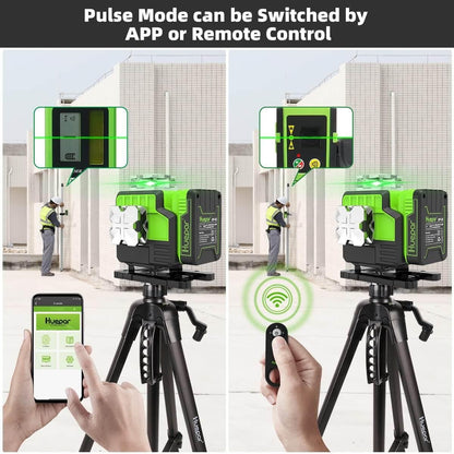 Huepar P04CG - 4x360° Laser Level Self Leveling 4D Green Beam Bluetooth Connectivity Laser Tool - HUEPAR US