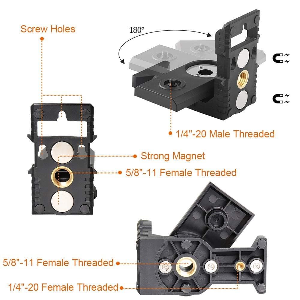 thumbnail image 2 of Huepar PV10+ Fine-Tuning Bracket Magnetic Pivoting Base For Laser Level – 3KG Capacity 2 of 6