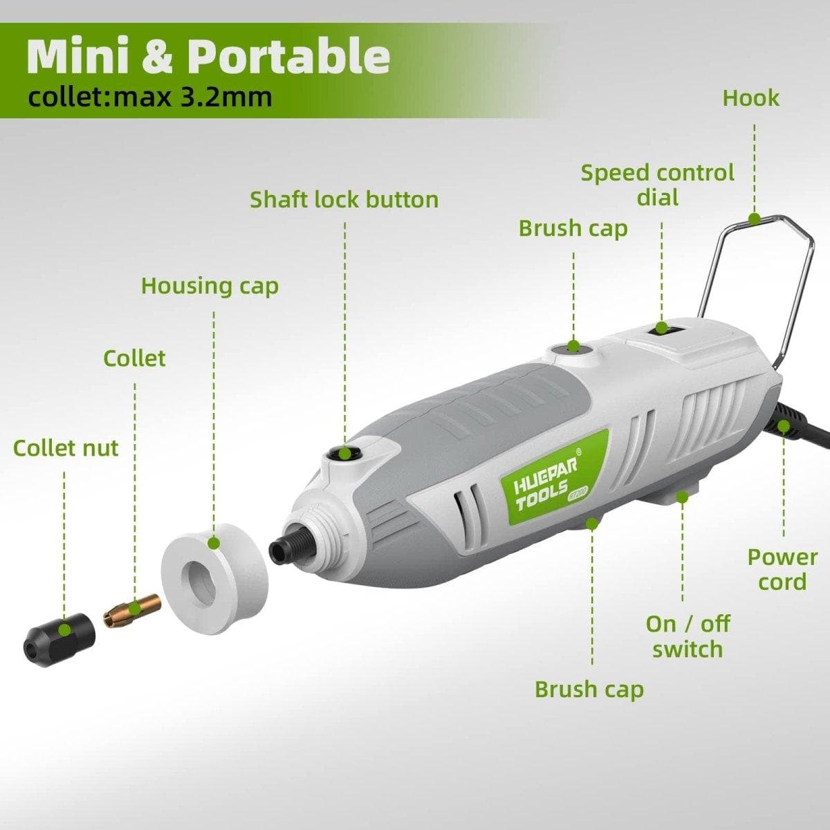 Huepar RT200 - 200W Rotary Tool Kit - HUEPAR US