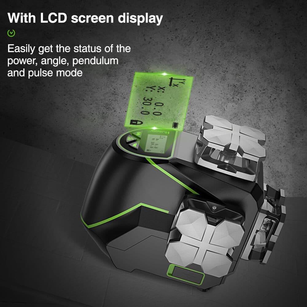 Huepar S03CG - Bluetooth 3D Self-Leveling Laser Level with LCD Screen - HUEPAR US