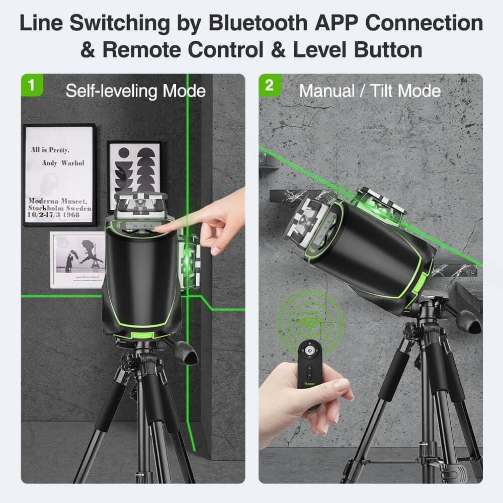 Huepar S03CG - Bluetooth 3D Self-Leveling Laser Level with LCD Screen - HUEPAR US