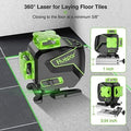 Huepar S04CG-L - 4 x 360° Self-Leveling Laser Cross Line Laser Tiling Floor Laser Tool - HUEPAR US
