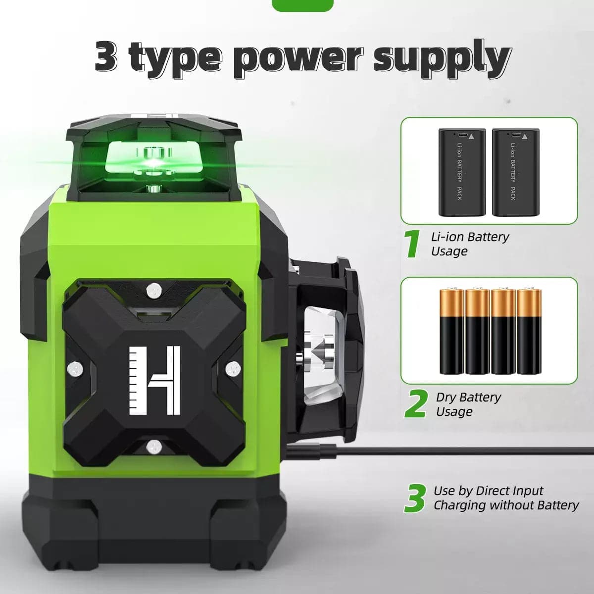 Huepar Z03CG - 3D Green Beam 12 Lines Laser Self Leveling Levels with Bluetooth & Remote Control. - HUEPAR US